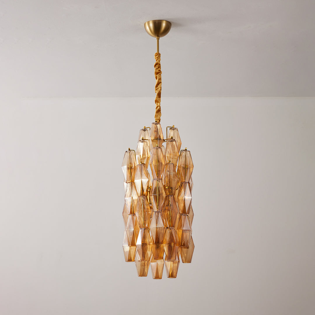 Amber Prism Long Chandelier - Vakkerlight