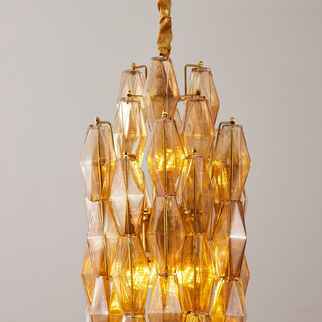 Amber Prism Long Chandelier - Vakkerlight