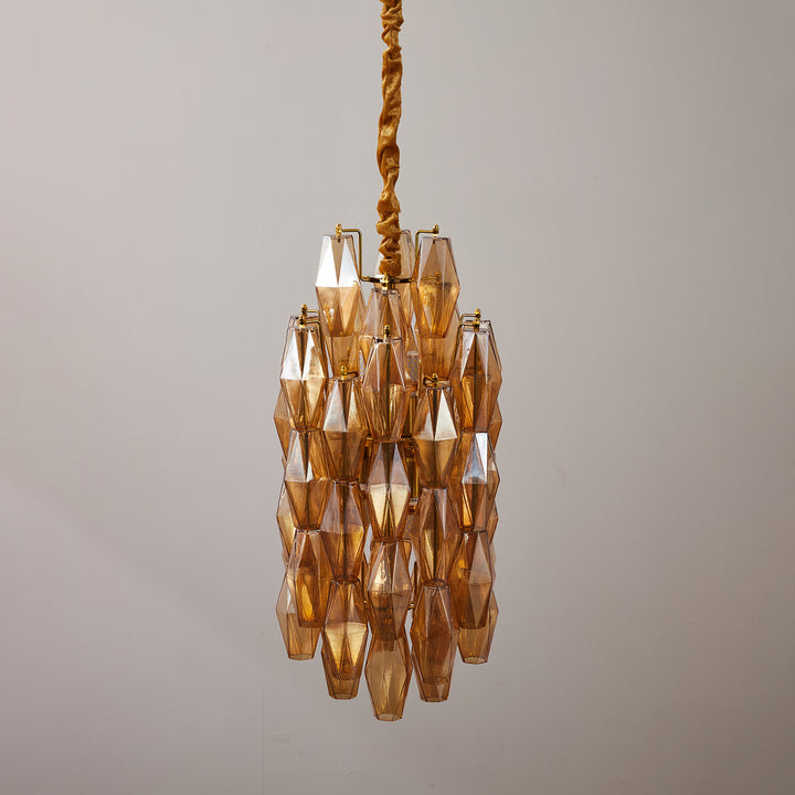 Amber Prism Long Chandelier - Vakkerlight