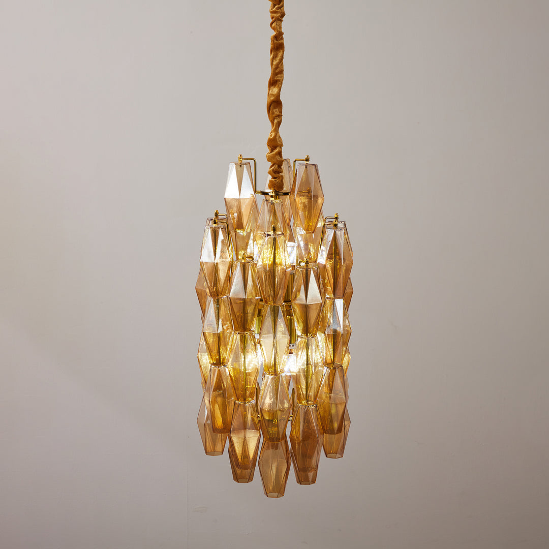 Amber Prism Long Chandelier - Vakkerlight
