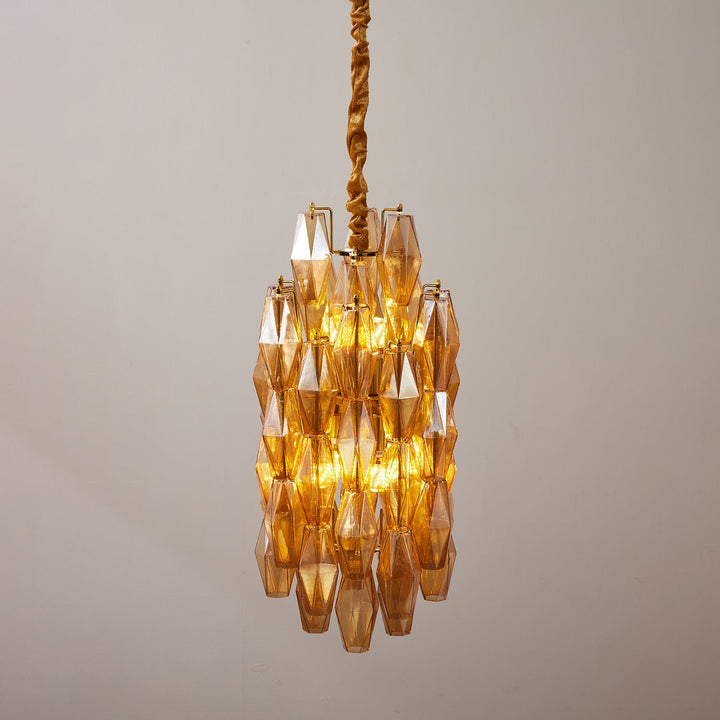 Amber Prism Long Chandelier - Vakkerlight