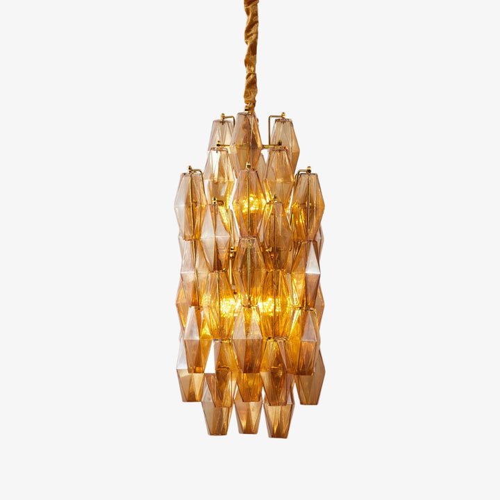 Amber Prism Long Chandelier - Vakkerlight