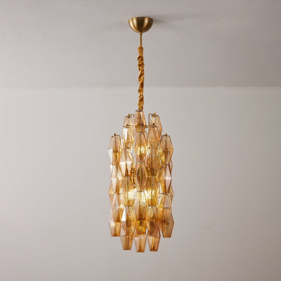Amber Prism Long Chandelier - Vakkerlight