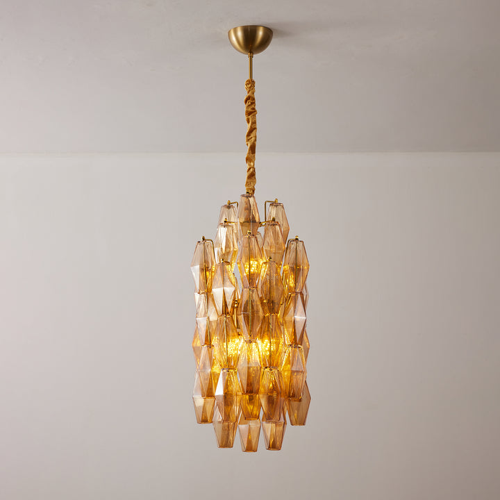 Amber Prism Long Chandelier - Vakkerlight