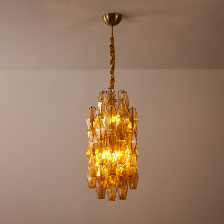 Amber Prism Long Chandelier - Vakkerlight