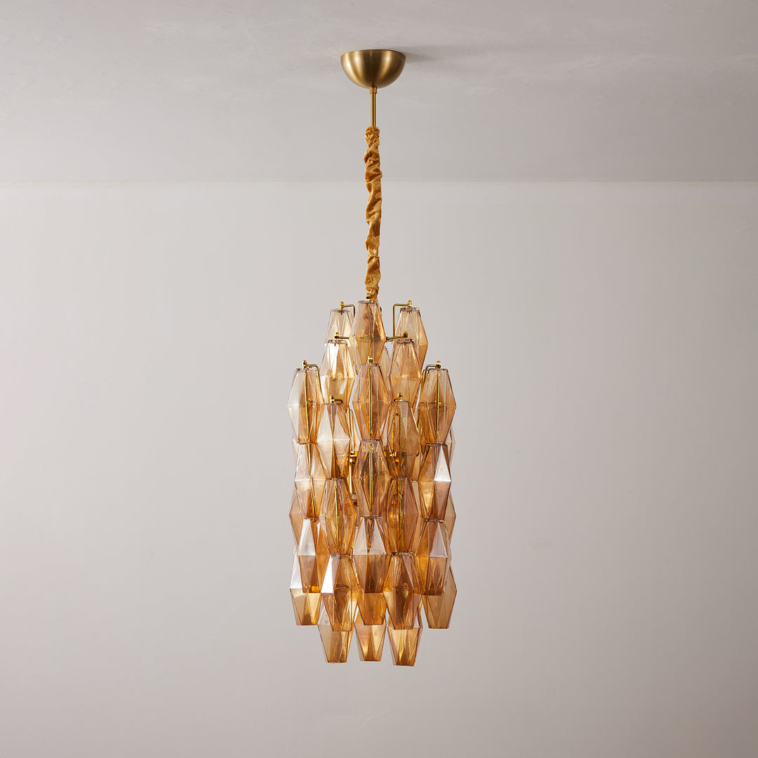Amber Prism Long Chandelier - Vakkerlight