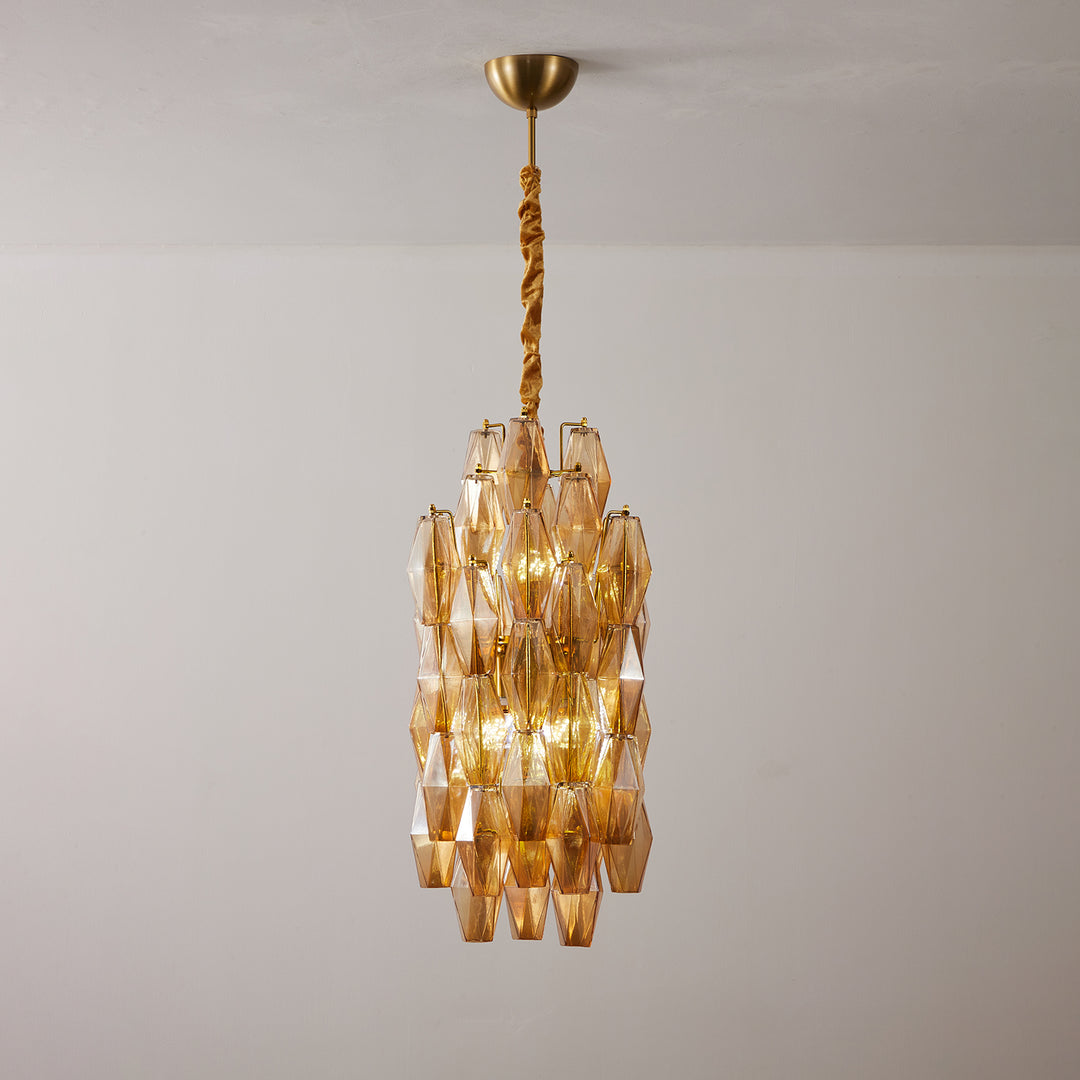 Amber Prism Long Chandelier - Vakkerlight
