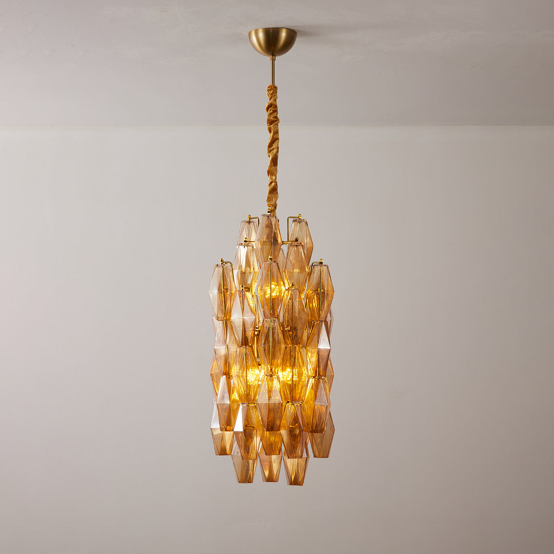 Amber Prism Long Chandelier - Vakkerlight