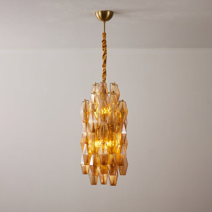 Amber Prism Long Chandelier - Vakkerlight