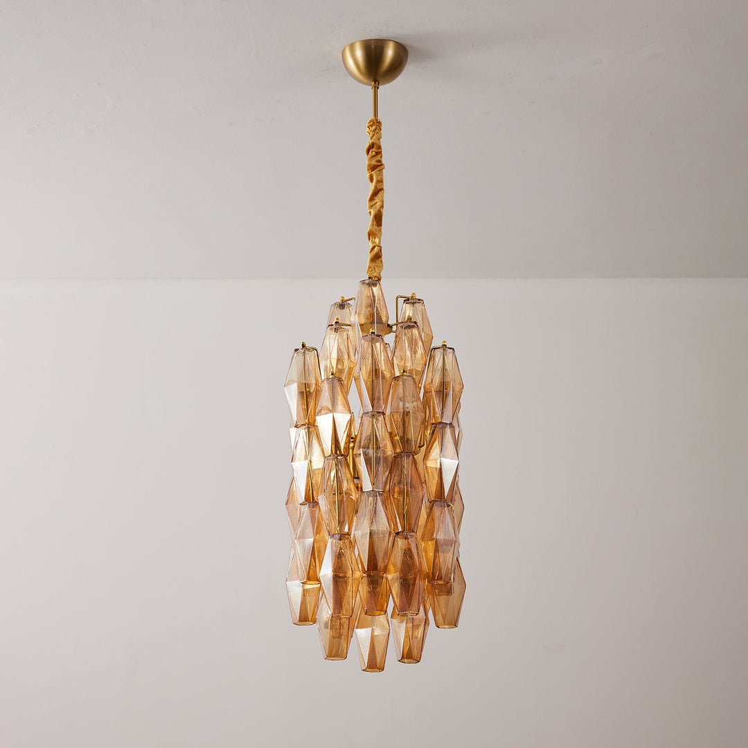 Amber Prism Long Chandelier - Vakkerlight