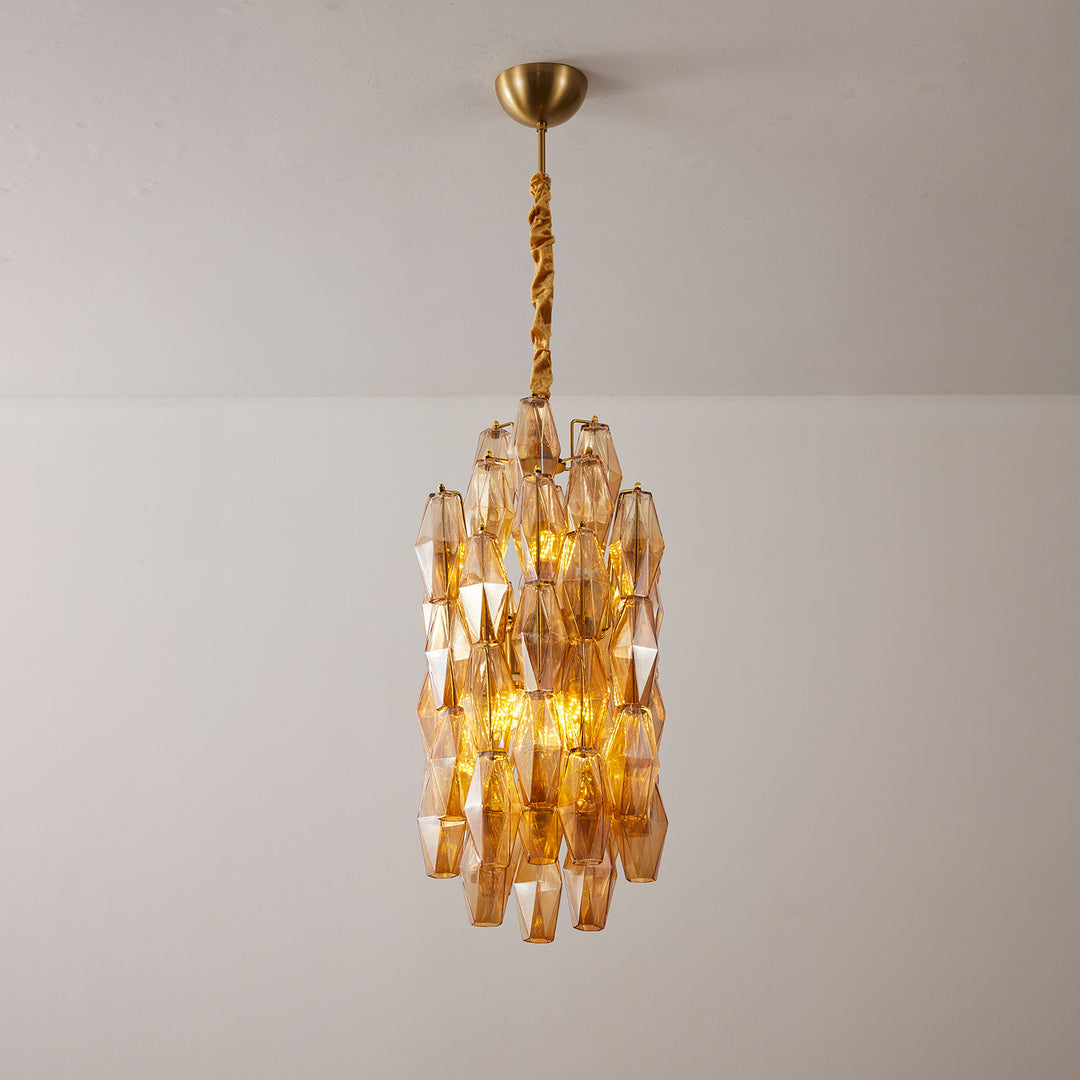 Amber Prism Long Chandelier - Vakkerlight