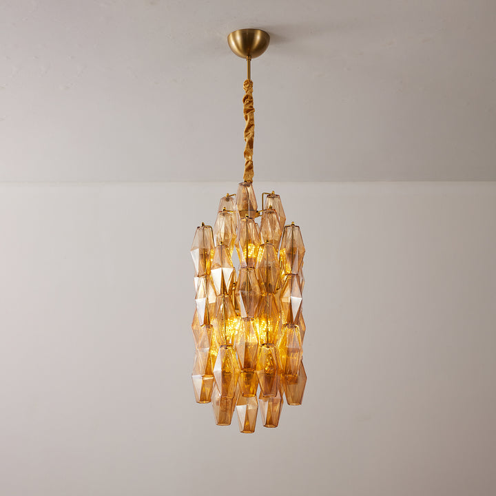 Amber Prism Long Chandelier - Vakkerlight