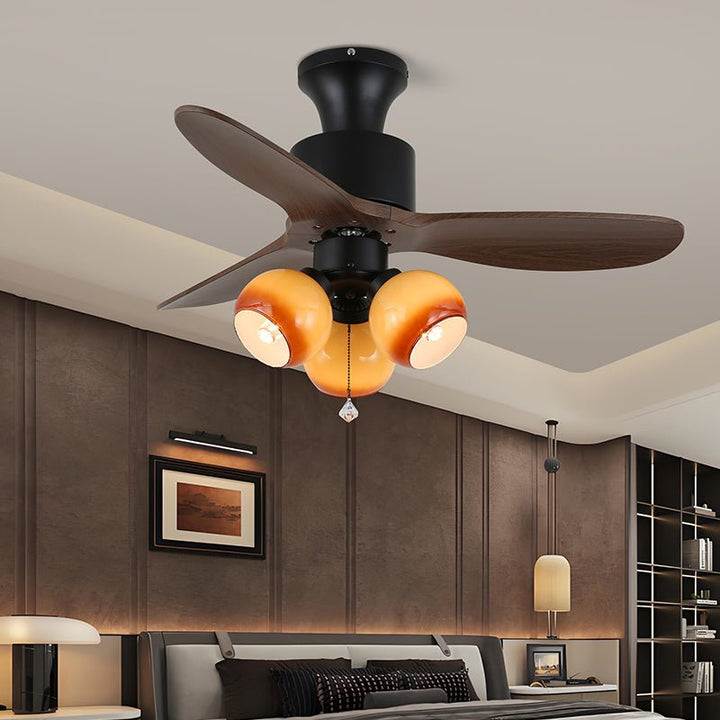 Amberglo Retro Ceiling Fan Light - Vakkerlight