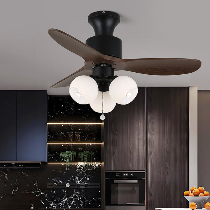 Amberglo Retro Ceiling Fan Light - Vakkerlight