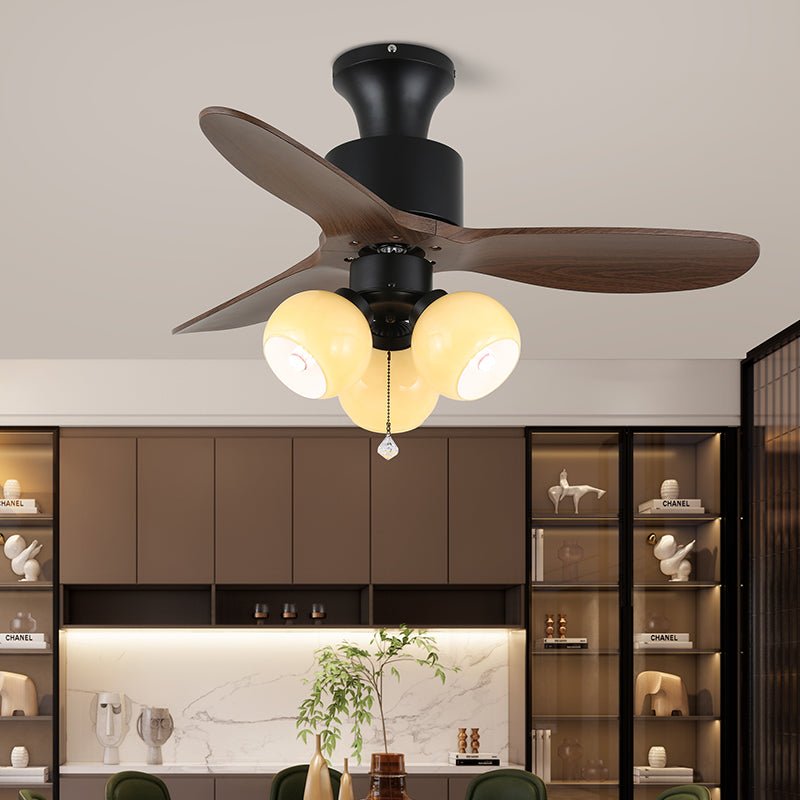 Amberglo Retro Ceiling Fan Light - Vakkerlight