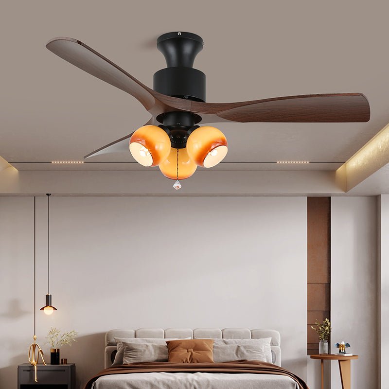 Amberglo Retro Ceiling Fan Light - Vakkerlight