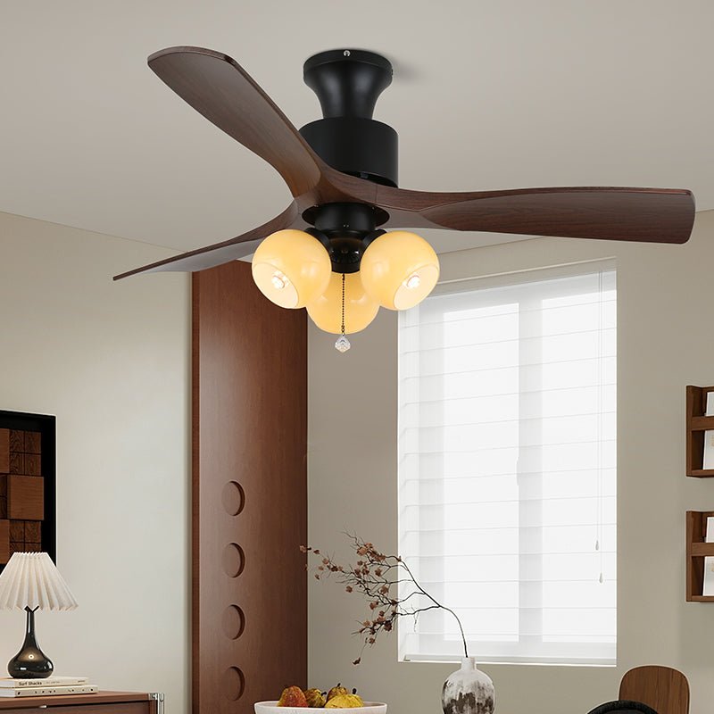 Amberglo Retro Ceiling Fan Light - Vakkerlight
