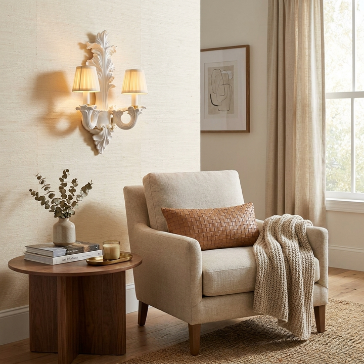 Amelie Plaster Leaf Wall Sconce
