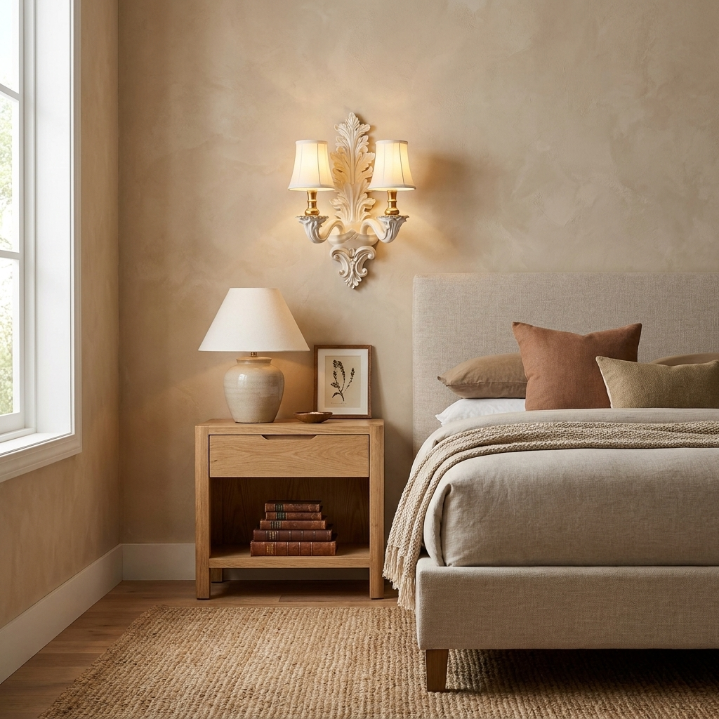 Amelie Plaster Leaf Wall Sconce