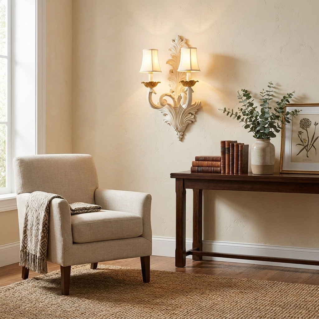 Amelie Plaster Leaf Wall Sconce