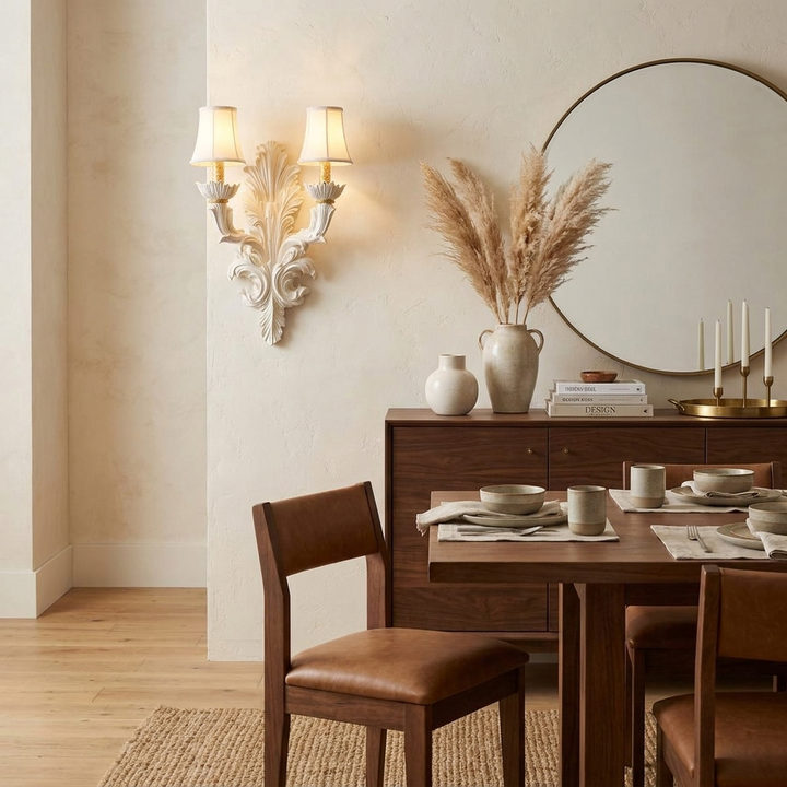 Amelie Plaster Leaf Wall Sconce