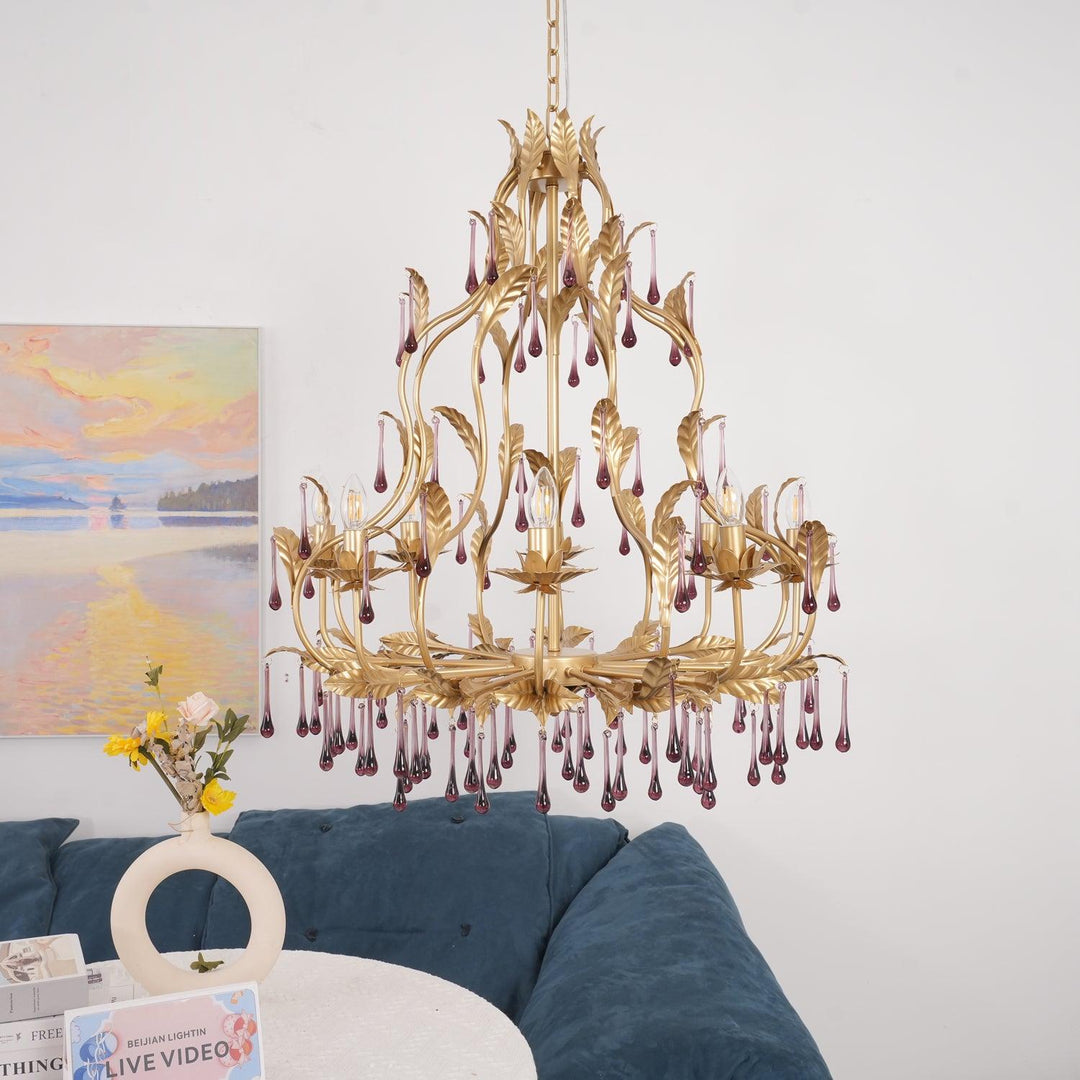 Amethyst Drops Crystal Chandelier - Vakkerlight