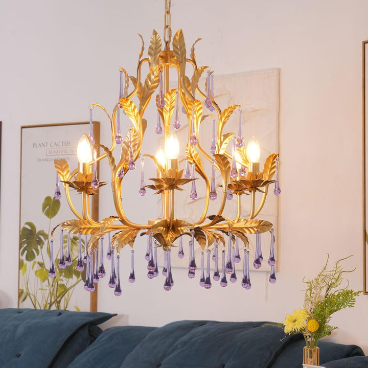 Amethyst Drops Crystal Chandelier - Vakkerlight