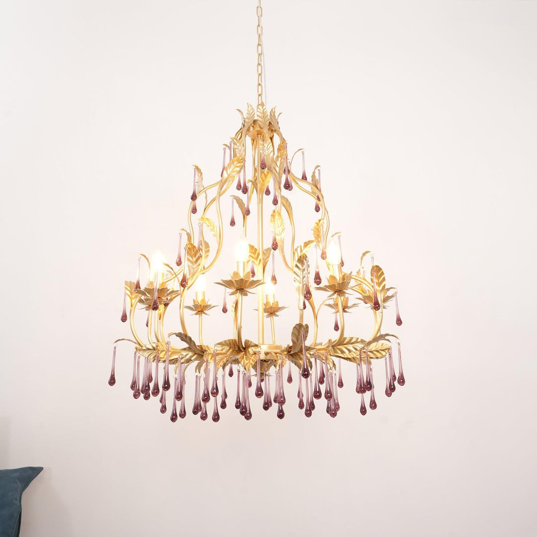 Amethyst Drops Crystal Chandelier - Vakkerlight