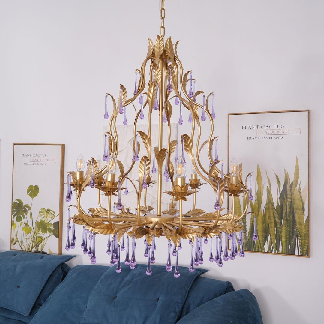 Amethyst Drops Crystal Chandelier - Vakkerlight