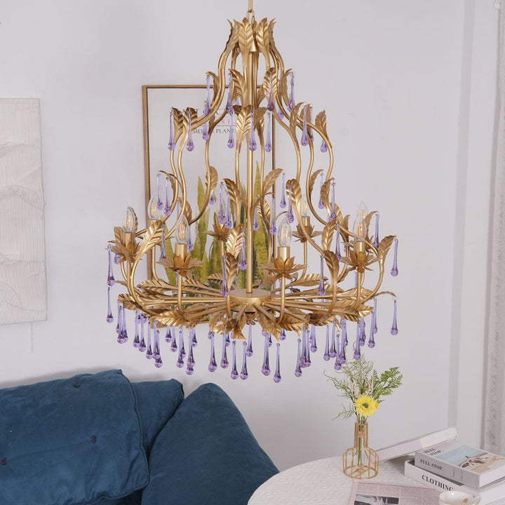 Amethyst Drops Crystal Chandelier - Vakkerlight