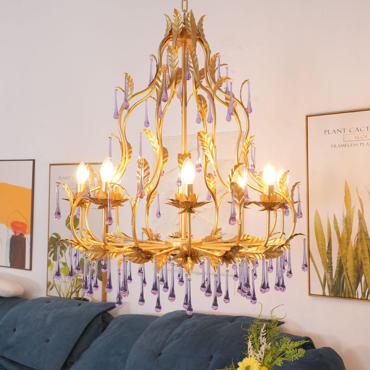 Amethyst Drops Crystal Chandelier - Vakkerlight