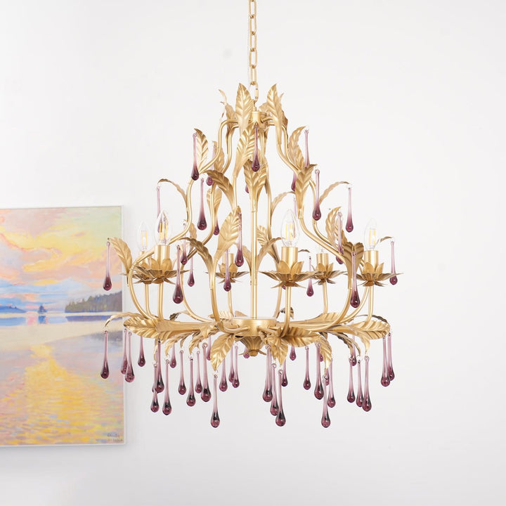 Amethyst Drops Crystal Chandelier - Vakkerlight