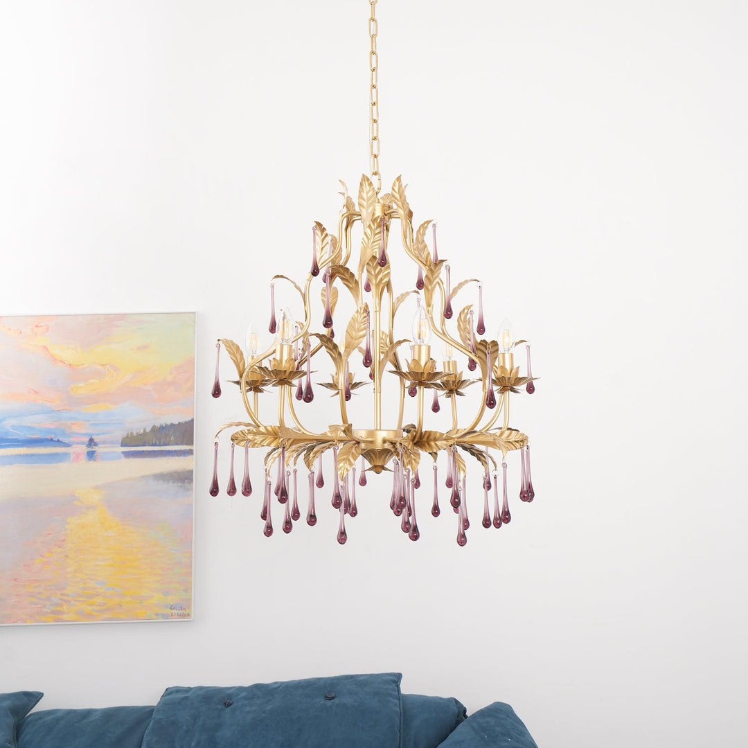 Amethyst Drops Crystal Chandelier - Vakkerlight