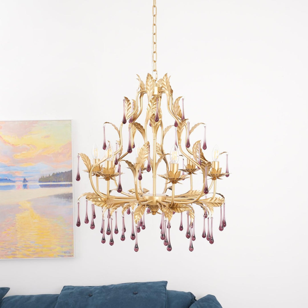 Amethyst Drops Crystal Chandelier - Vakkerlight