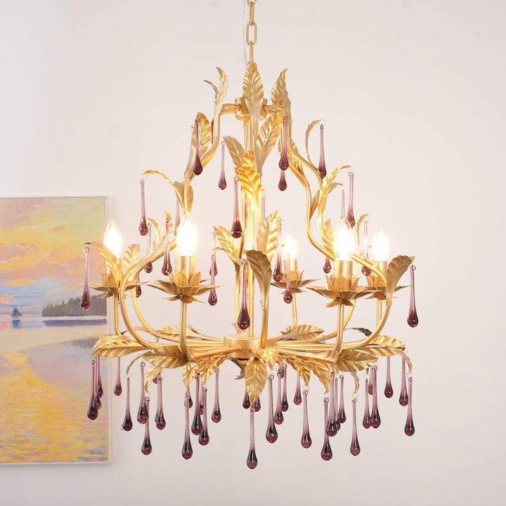 Amethyst Drops Crystal Chandelier - Vakkerlight