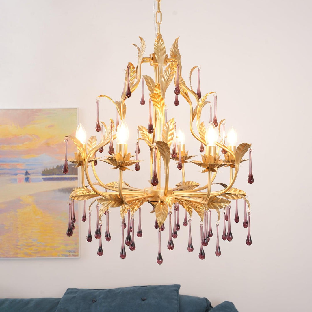 Amethyst Drops Crystal Chandelier - Vakkerlight