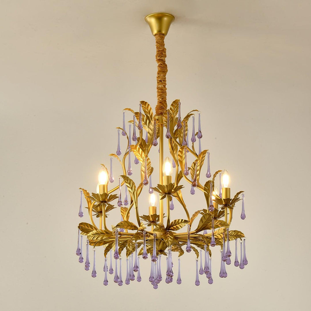 Amethyst Drops Crystal Chandelier - Vakkerlight