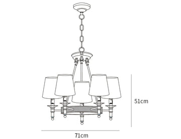 Lampadario in Ottone Antico — Dimension drawings 2