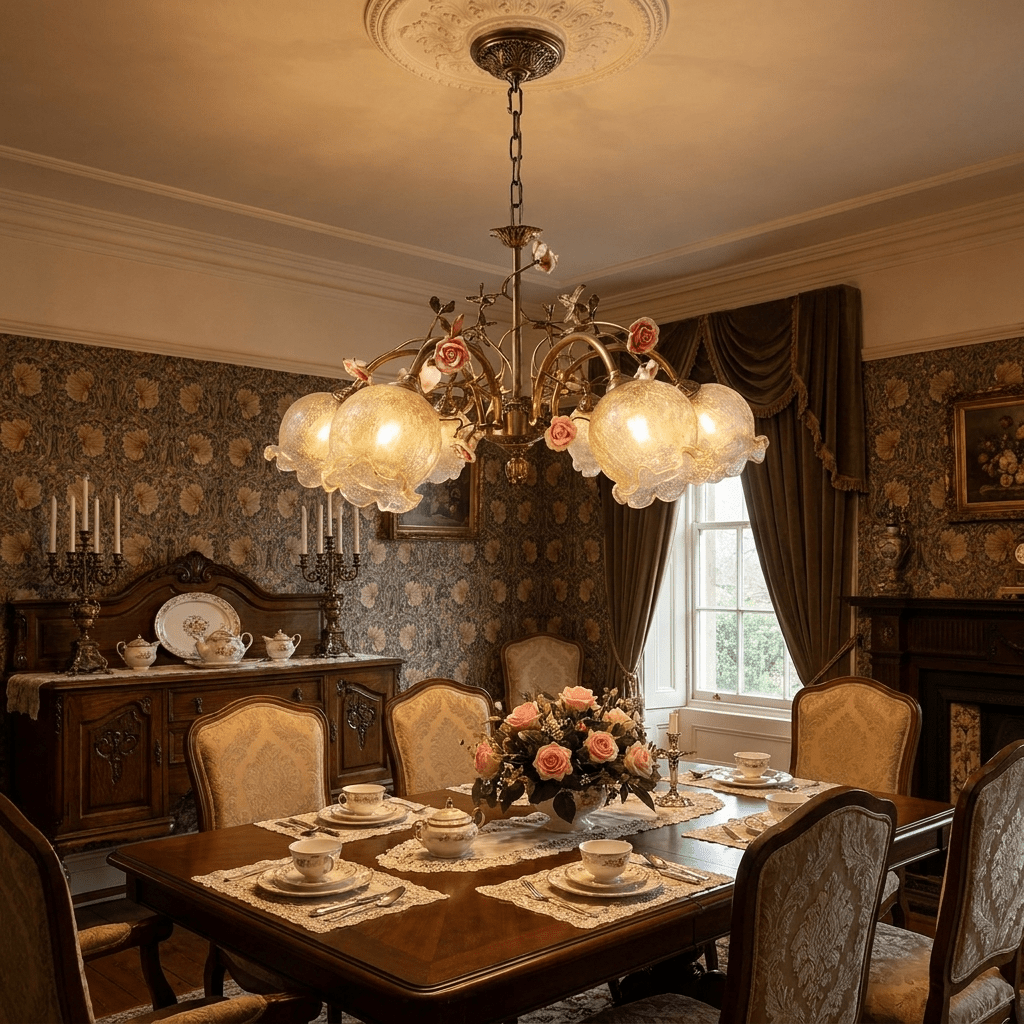Antique Brass Rose Chandelier - Vakkerlight