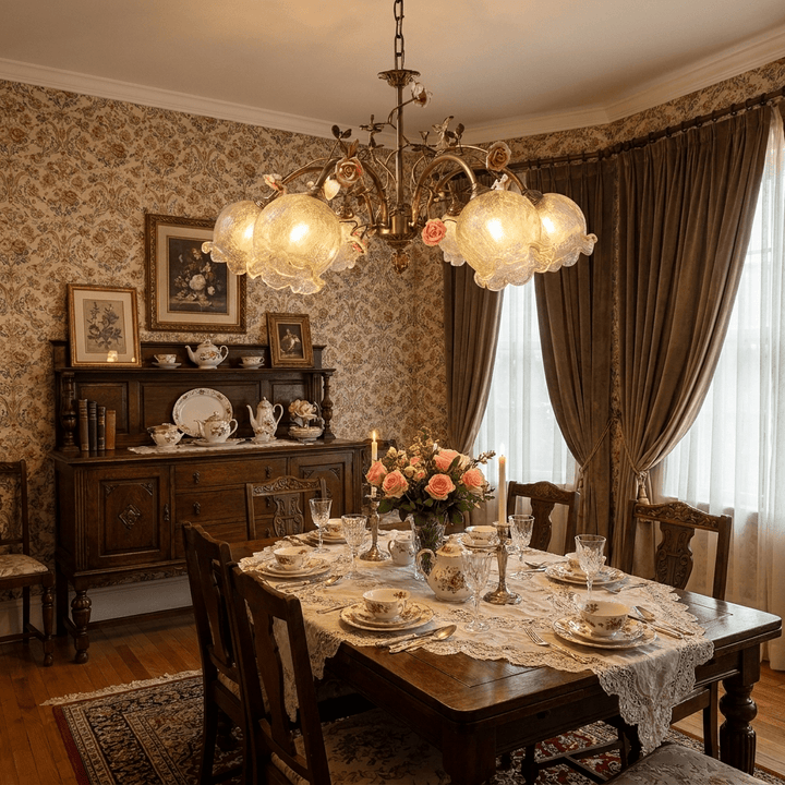 Antique Brass Rose Chandelier - Vakkerlight