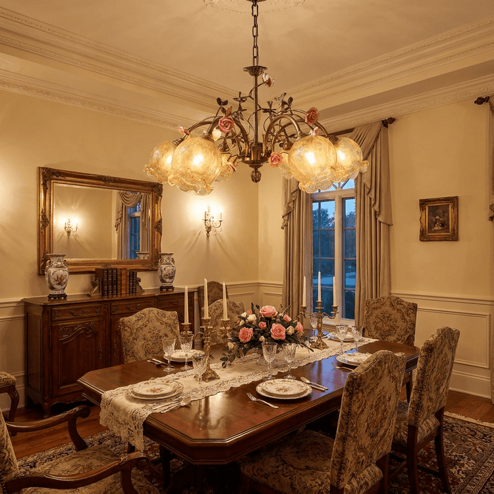 Antique Brass Rose Chandelier - Vakkerlight