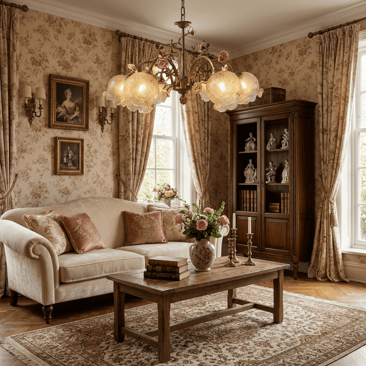 Antique Brass Rose Chandelier - Vakkerlight