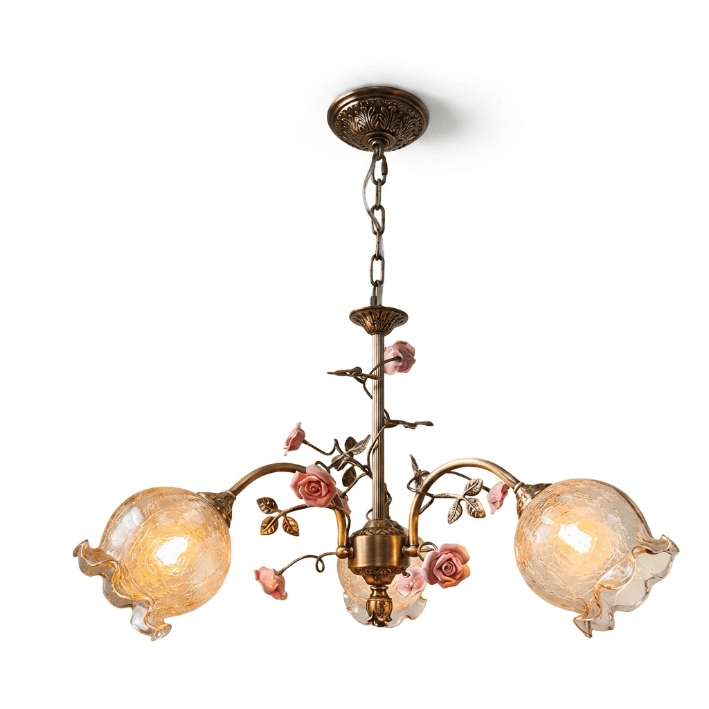 Antique Brass Rose Chandelier - Vakkerlight