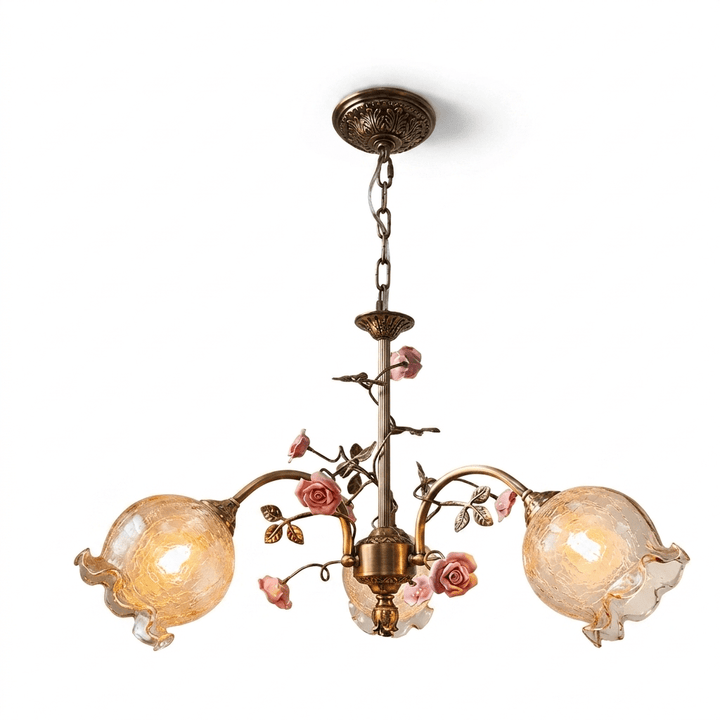 Antique Brass Rose Chandelier - Vakkerlight