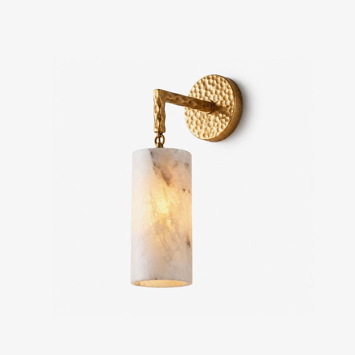 Anvil Hammered Alabaster Wall Sconce - Vakkerlight
