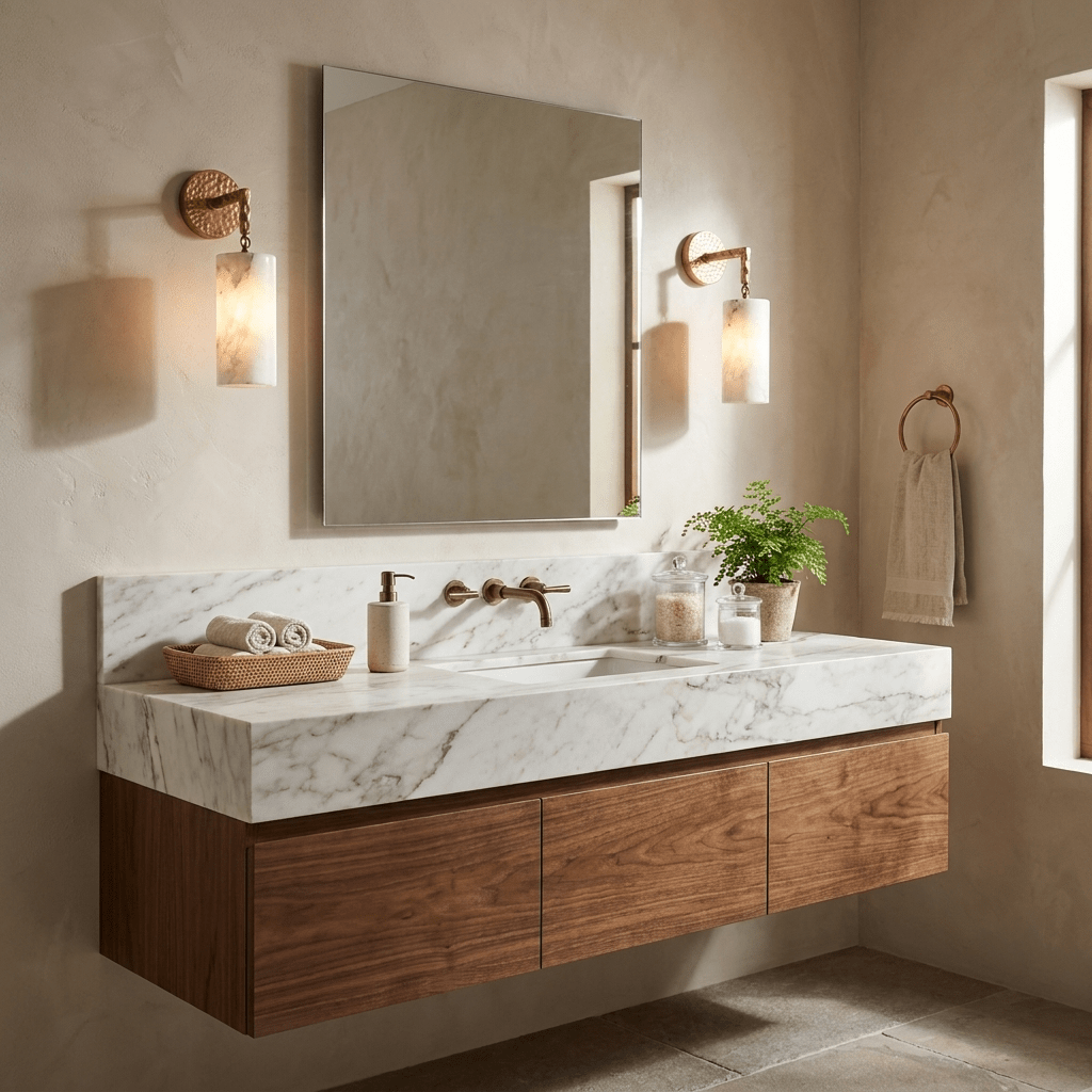 Anvil Hammered Alabaster Wall Sconce - Vakkerlight