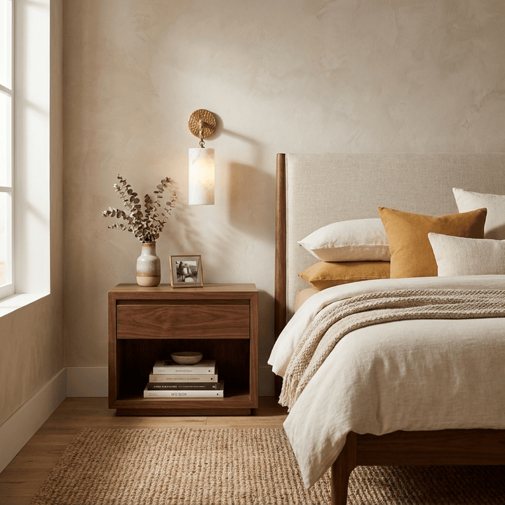 Anvil Hammered Alabaster Wall Sconce - Vakkerlight