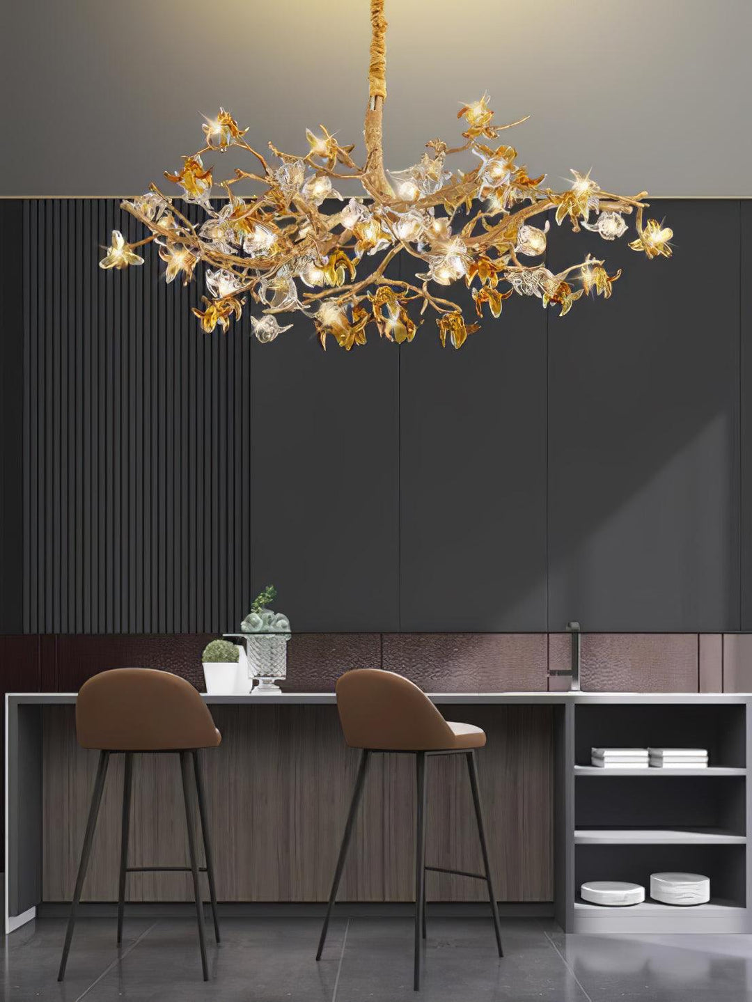 Aosta Brass Branch Chandelier - Vakkerlight