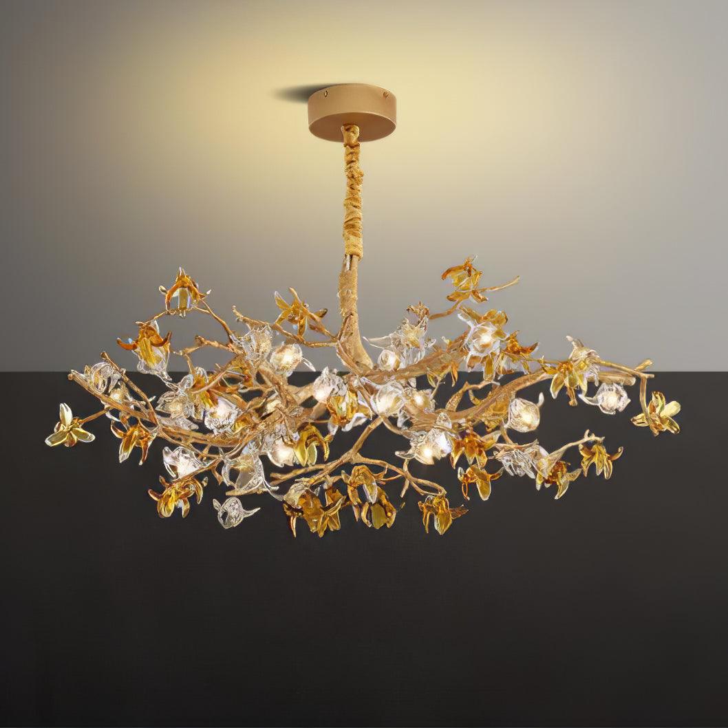 Flower Bloom Branch Brass Chandelier – Vakkerlight