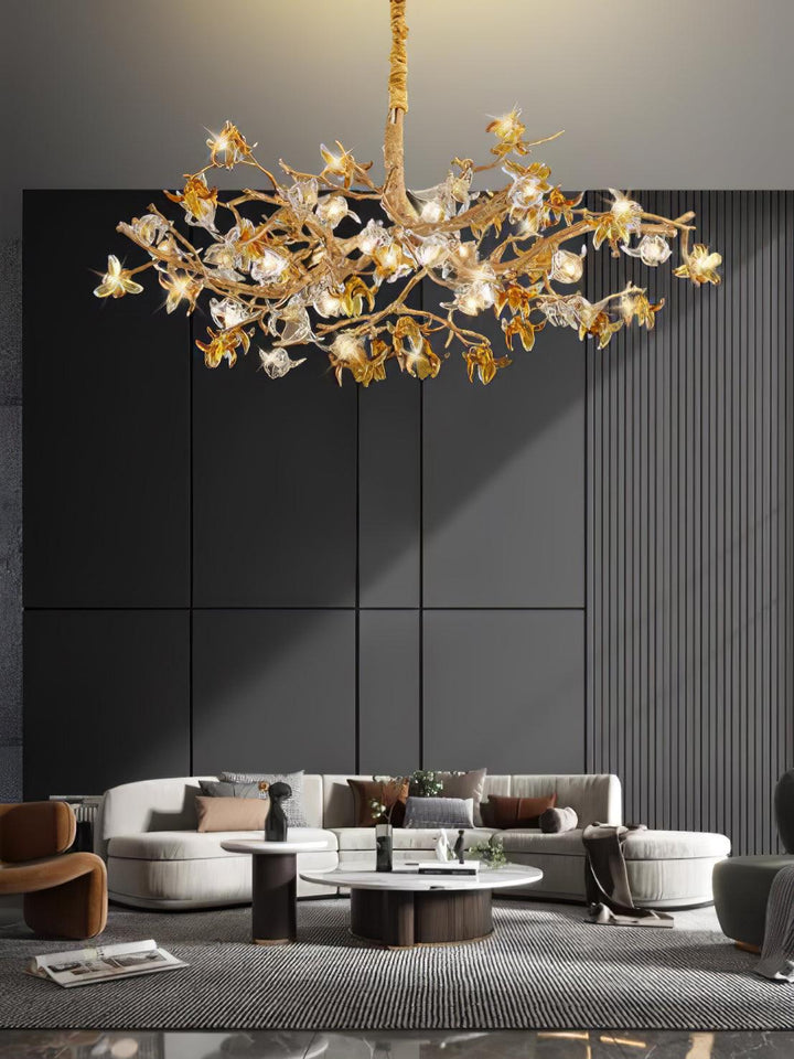 Aosta Brass Branch Chandelier - Vakkerlight